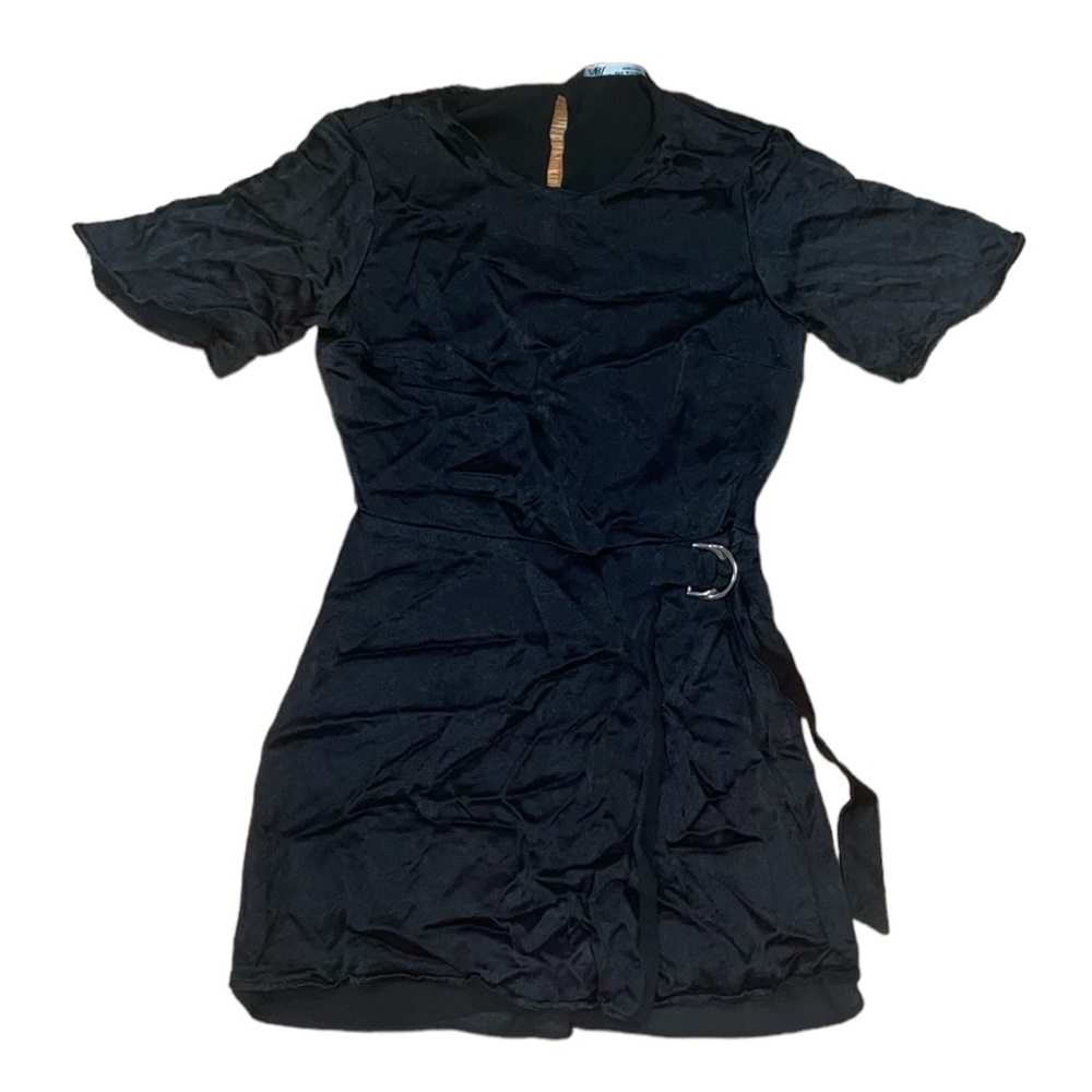 Zara black satin romper